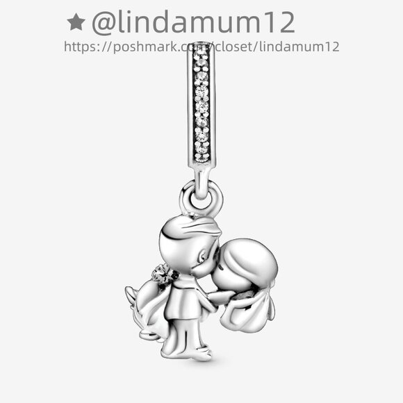 Pandora Married couple sterling silver dangle with clear cubic zirconia - Picture 2 of 5